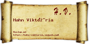 Hahn Viktória névjegykártya